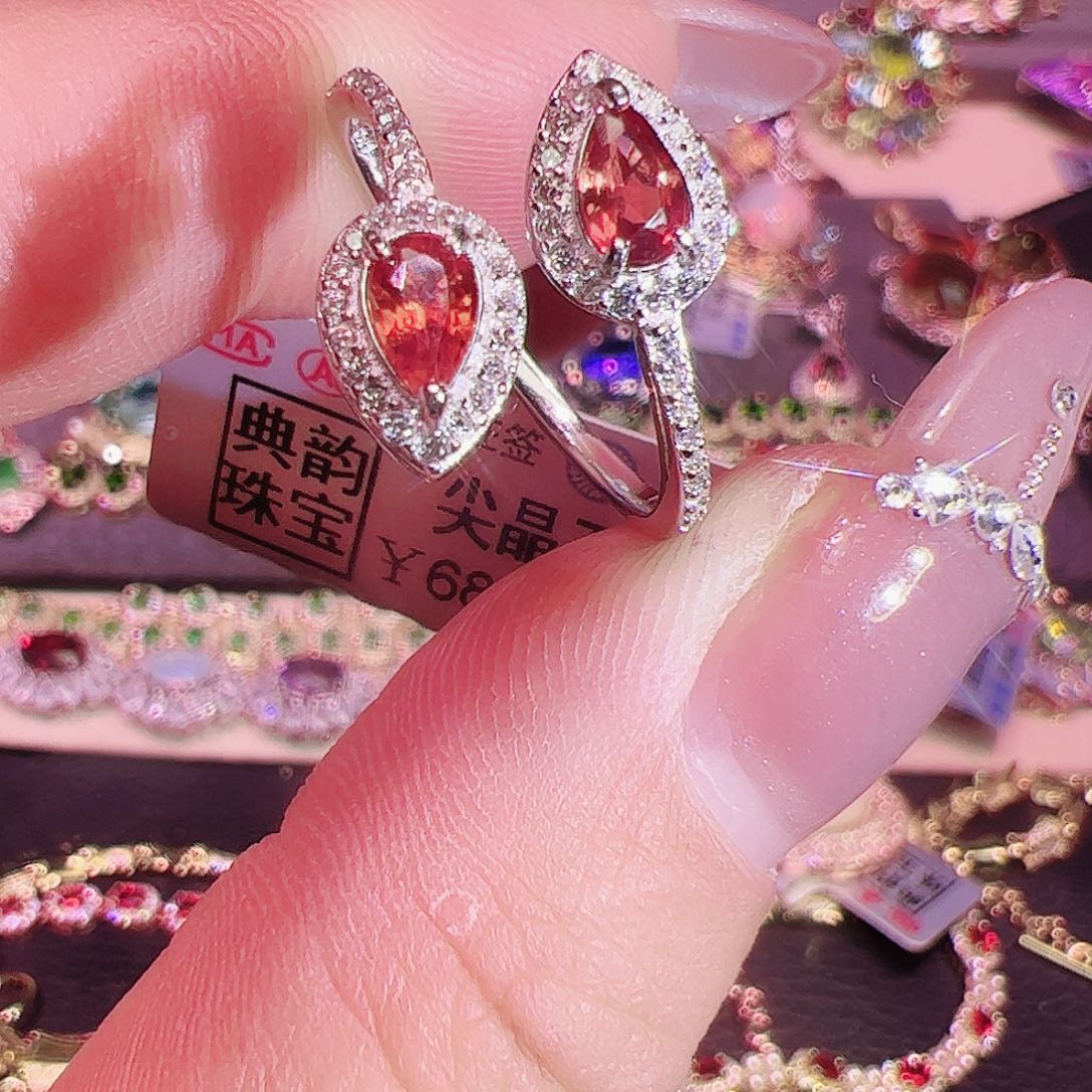 尖晶石戒指银S925镶嵌