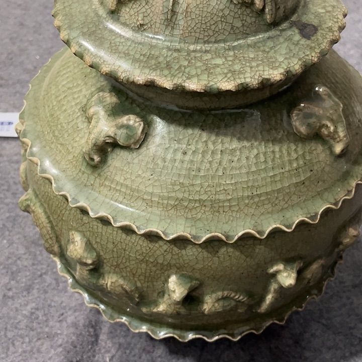 瓶陶画*龙泉刁刻大罐