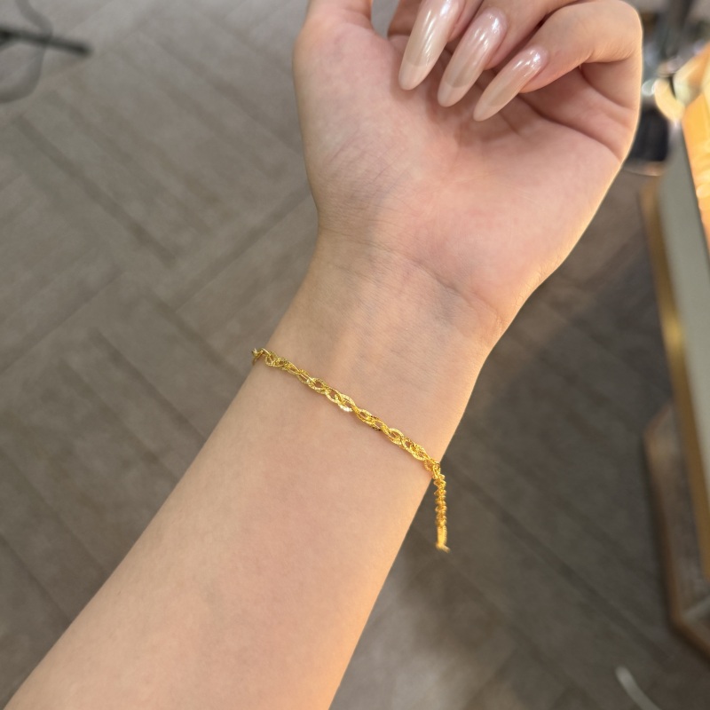 TS『爱丽丝素链』 5G黄金足金999手链 