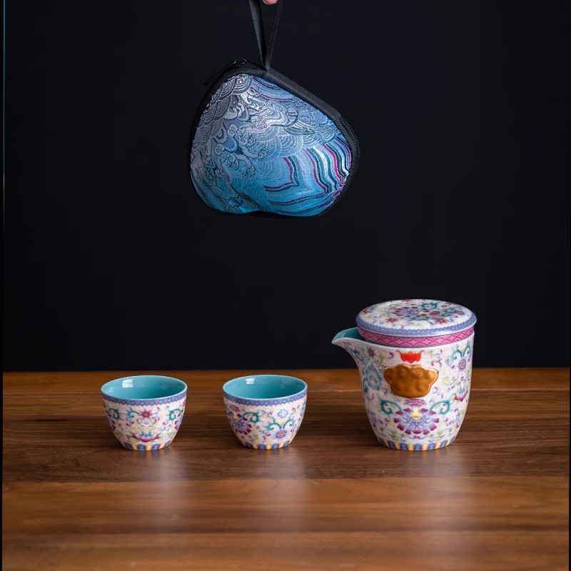 当代 欣欣茶具万花快客杯旅行茶具07jcg01