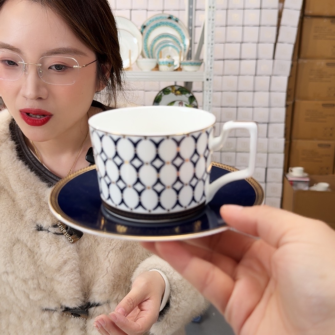 骨瓷高骨骨瓷250ml咖啡杯碟2套