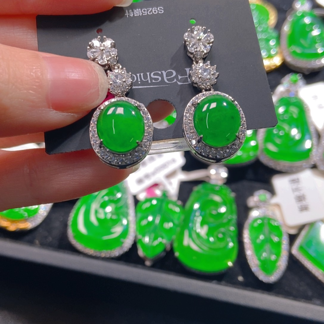 翡翠吊坠(不含链)银S925镶嵌