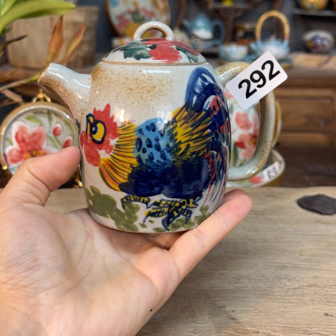 壶素浅陶瓷手工手绘