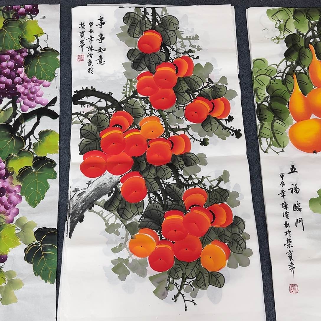 国画尺寸50X100手绘作品 