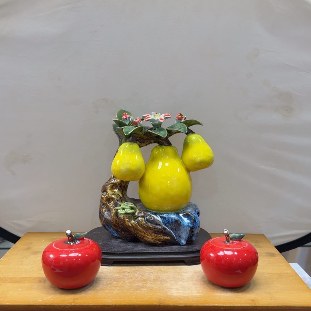 陶瓷福佑送底座苹果