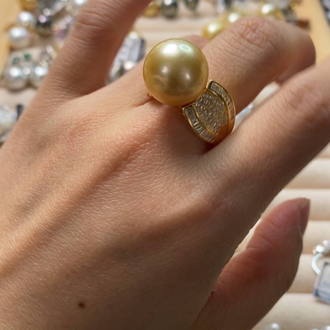 海水珍珠戒圈银S925镶嵌