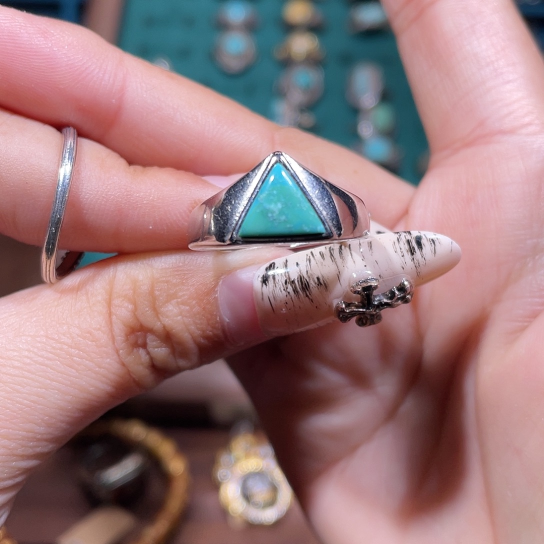 绿松石银S925镶嵌戒指戒指