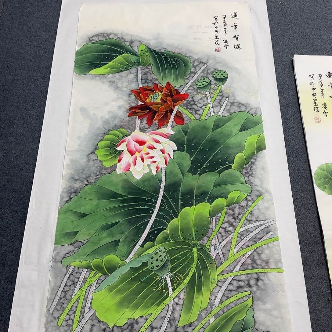 国画尺寸70X138手绘作品 