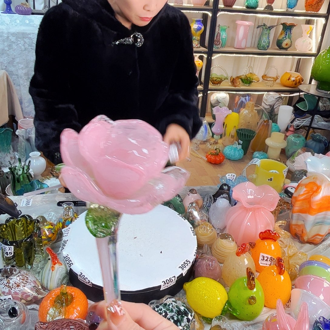 荷花家悦美居琉璃摆件瑕疵