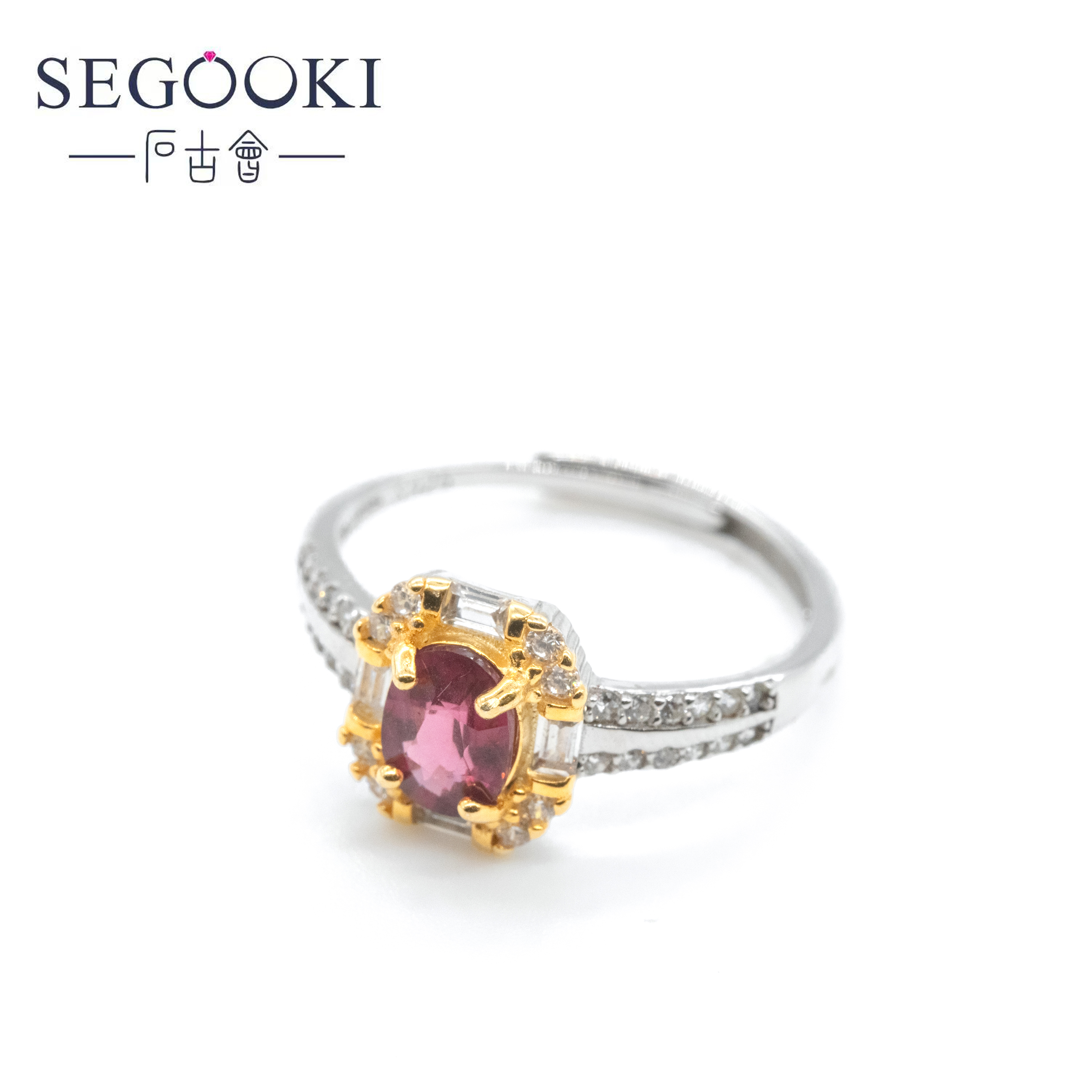 S925银石榴石戒指开口【多样性发一】【SLS012】