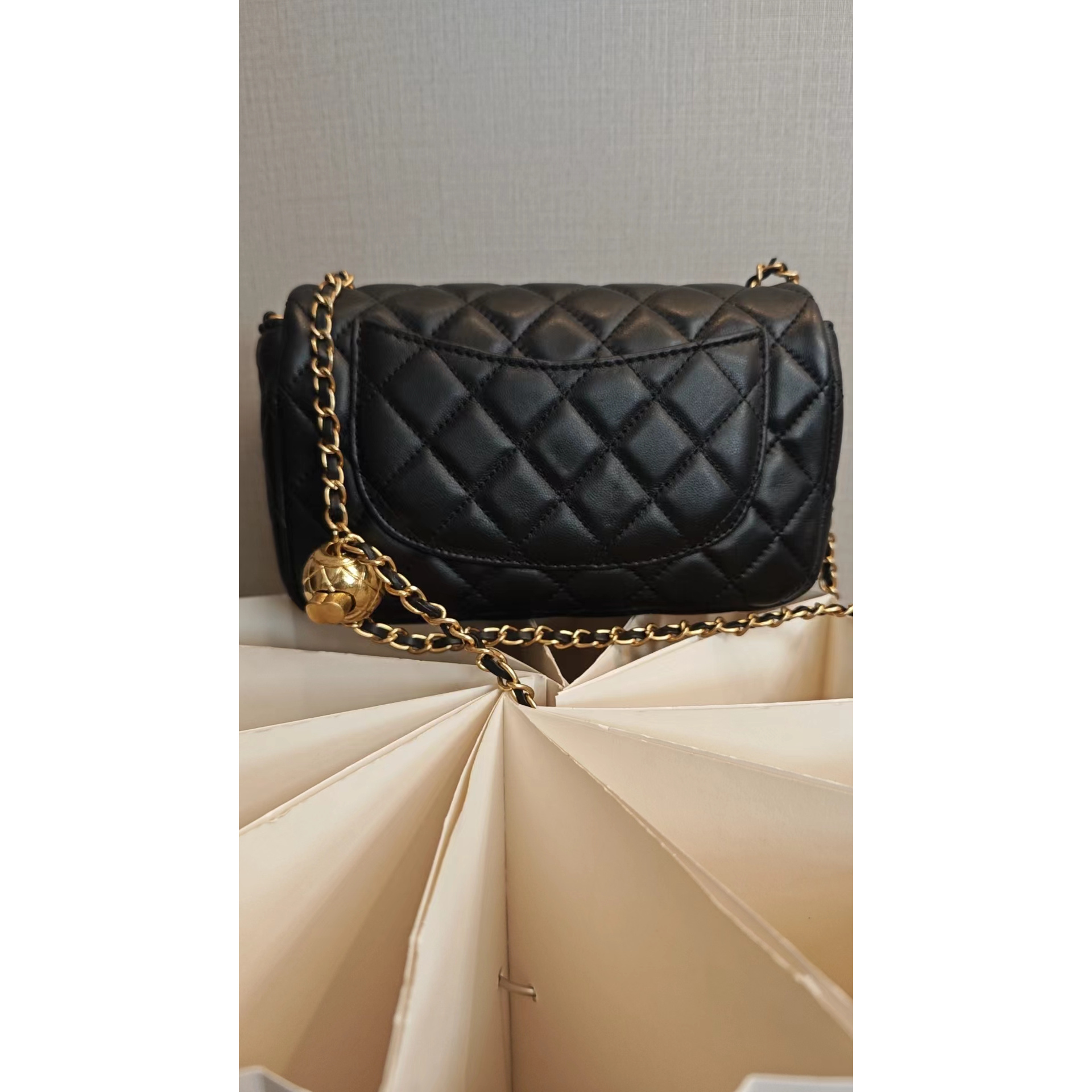 TOLEX 2025 新款时尚女士女包小金球 10398-1 黑色 18cm经典F