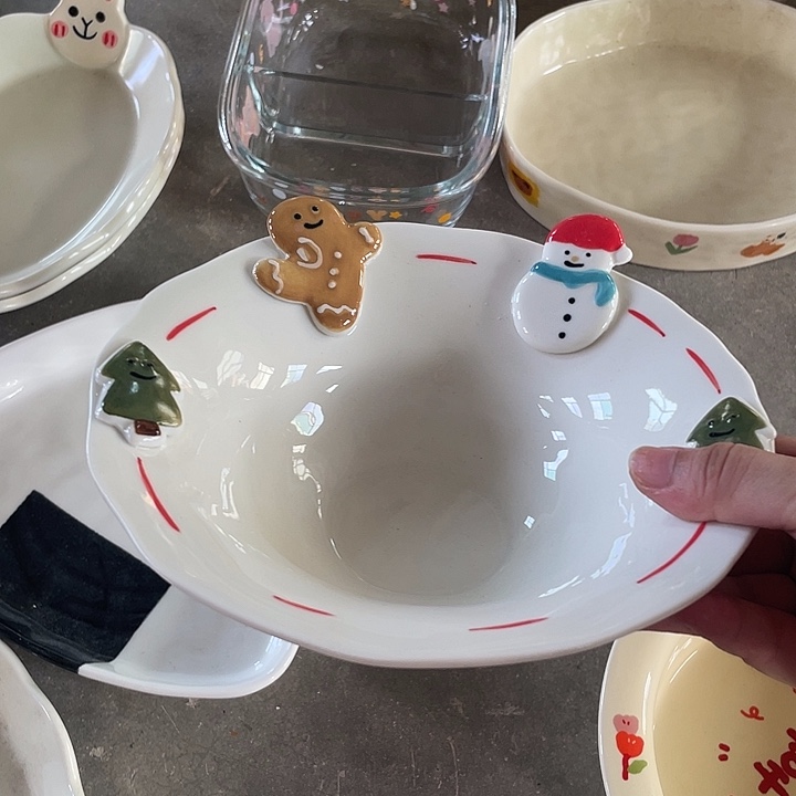 稻谷壳姜饼人汤碗一个