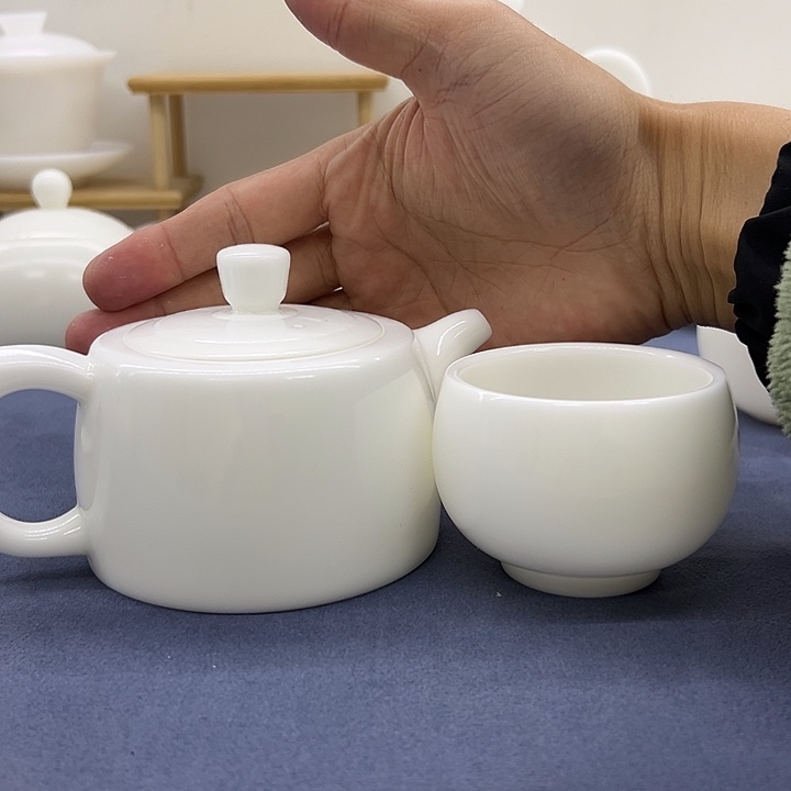 阿*德化冰种玉瓷井栏壶