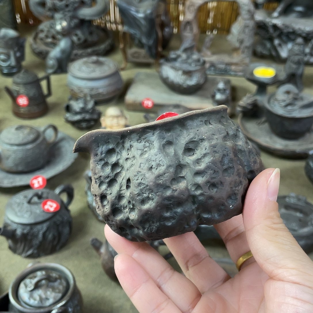 南瓜公道全手捏柴烧茶器