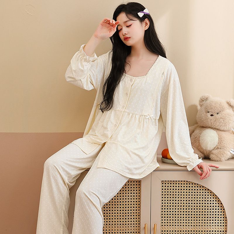 【凉感降温】月子服夏季薄款产后莫代尔棉产妇哺乳孕妇睡衣透气夏天