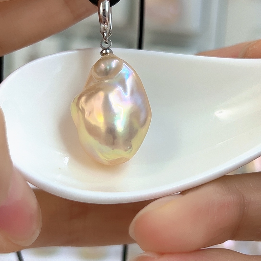 淡水珍珠银S925镶嵌颈饰