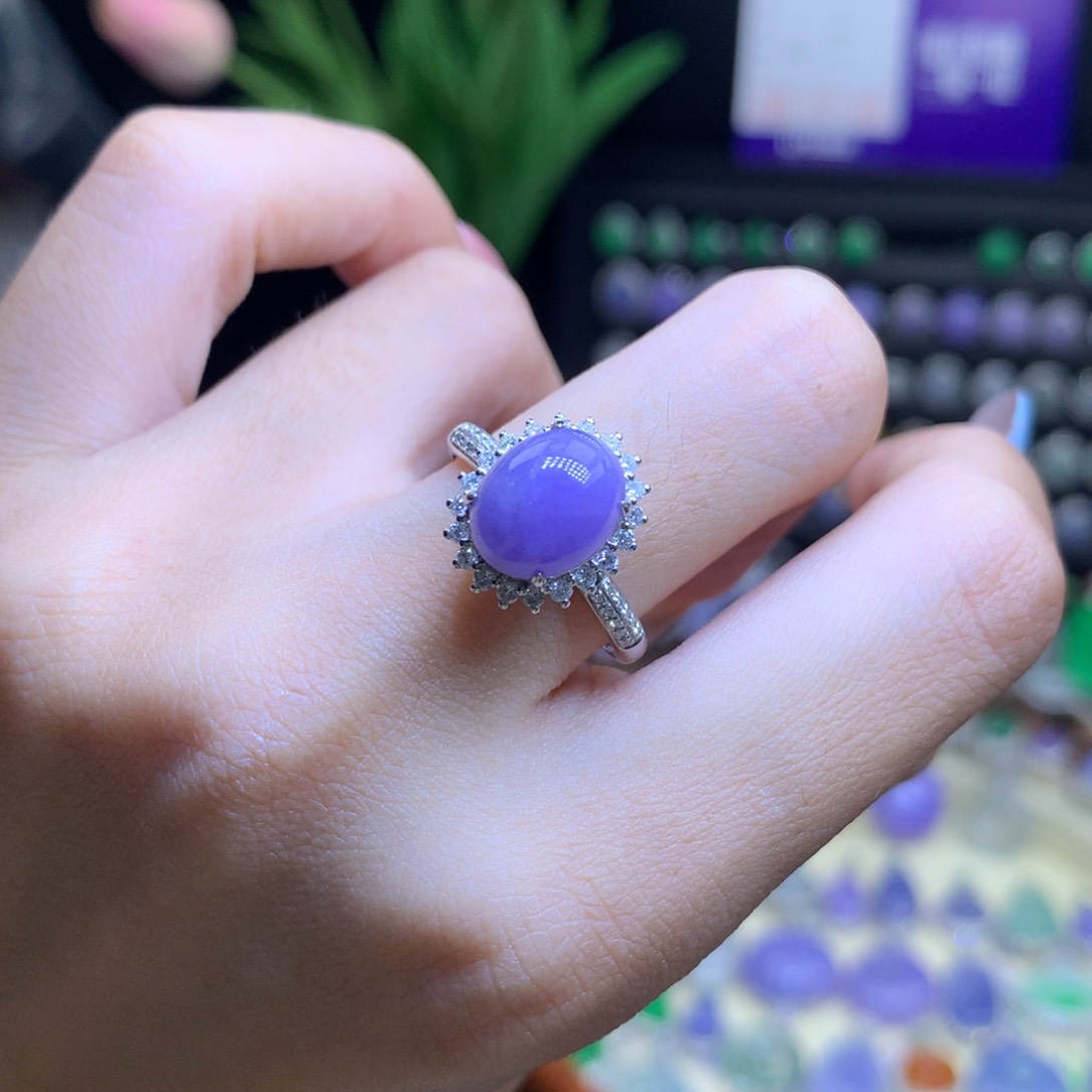 翡翠18K金镶嵌颈饰天然