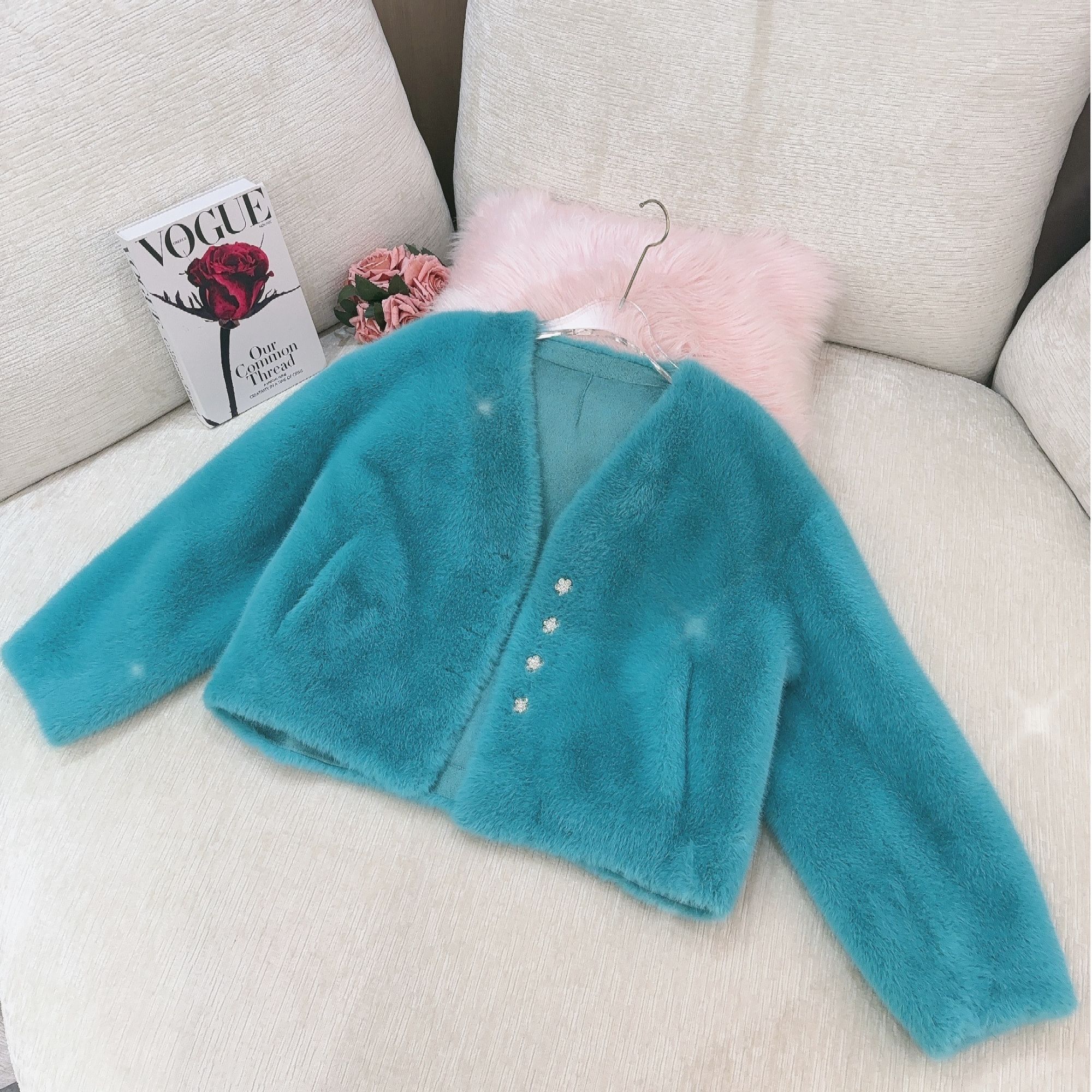 DC【爆浆蜜糖】气质网红洋气轻奢单排扣时尚秋冬冬季短外套