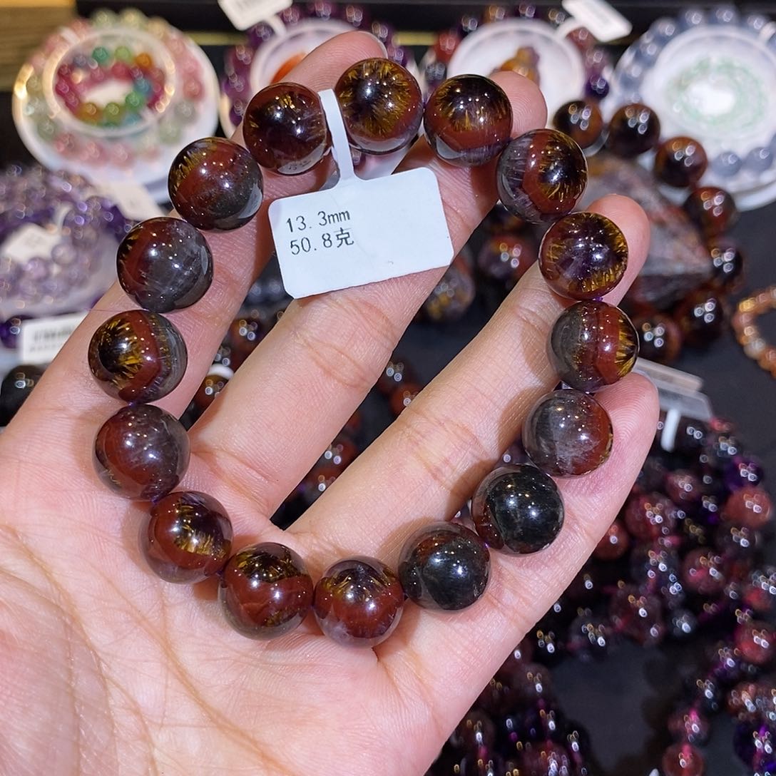 水晶手链未镶嵌马****了13.3mm左右