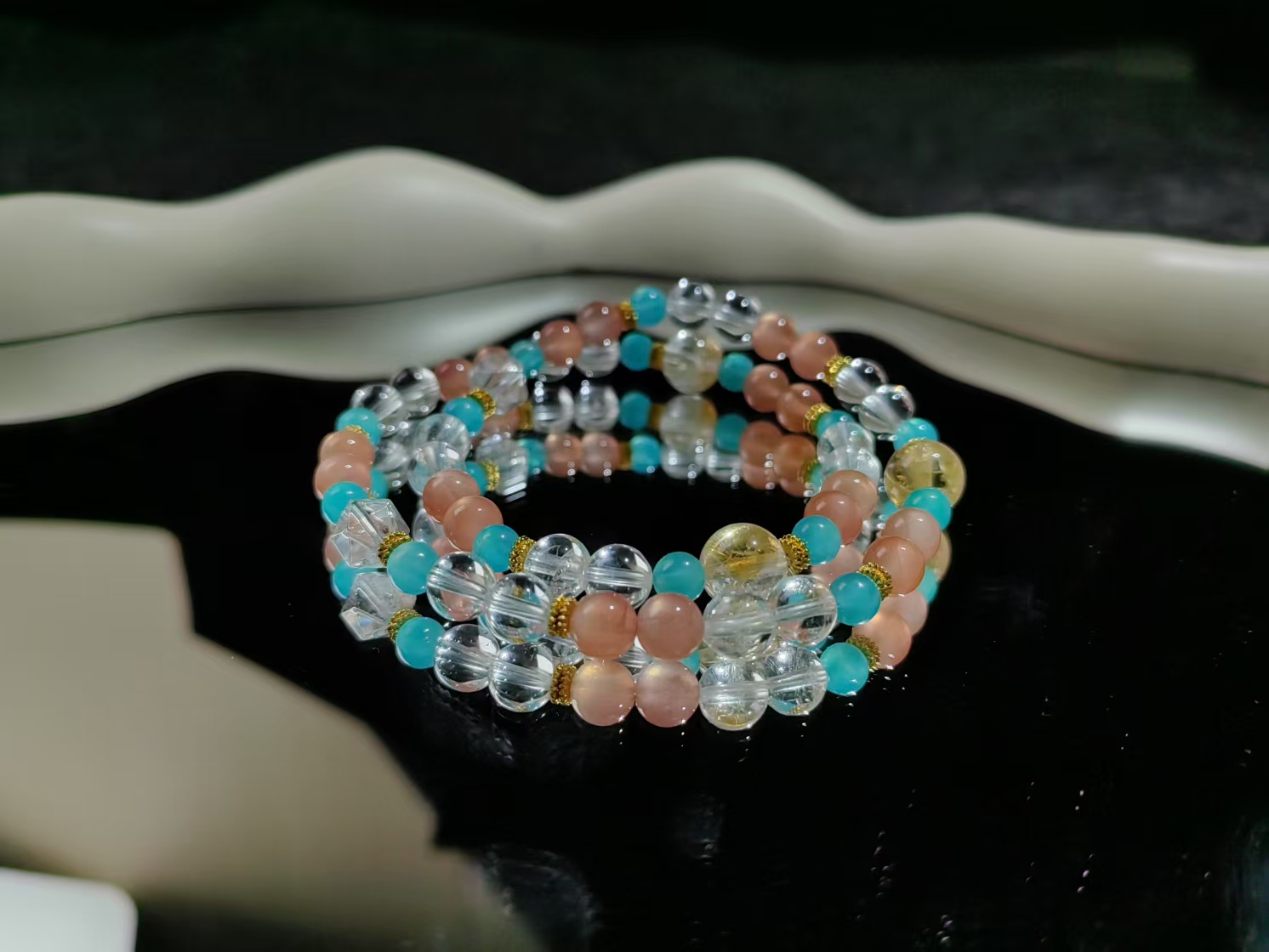 A572【金汐】水晶跳珠双圈手串