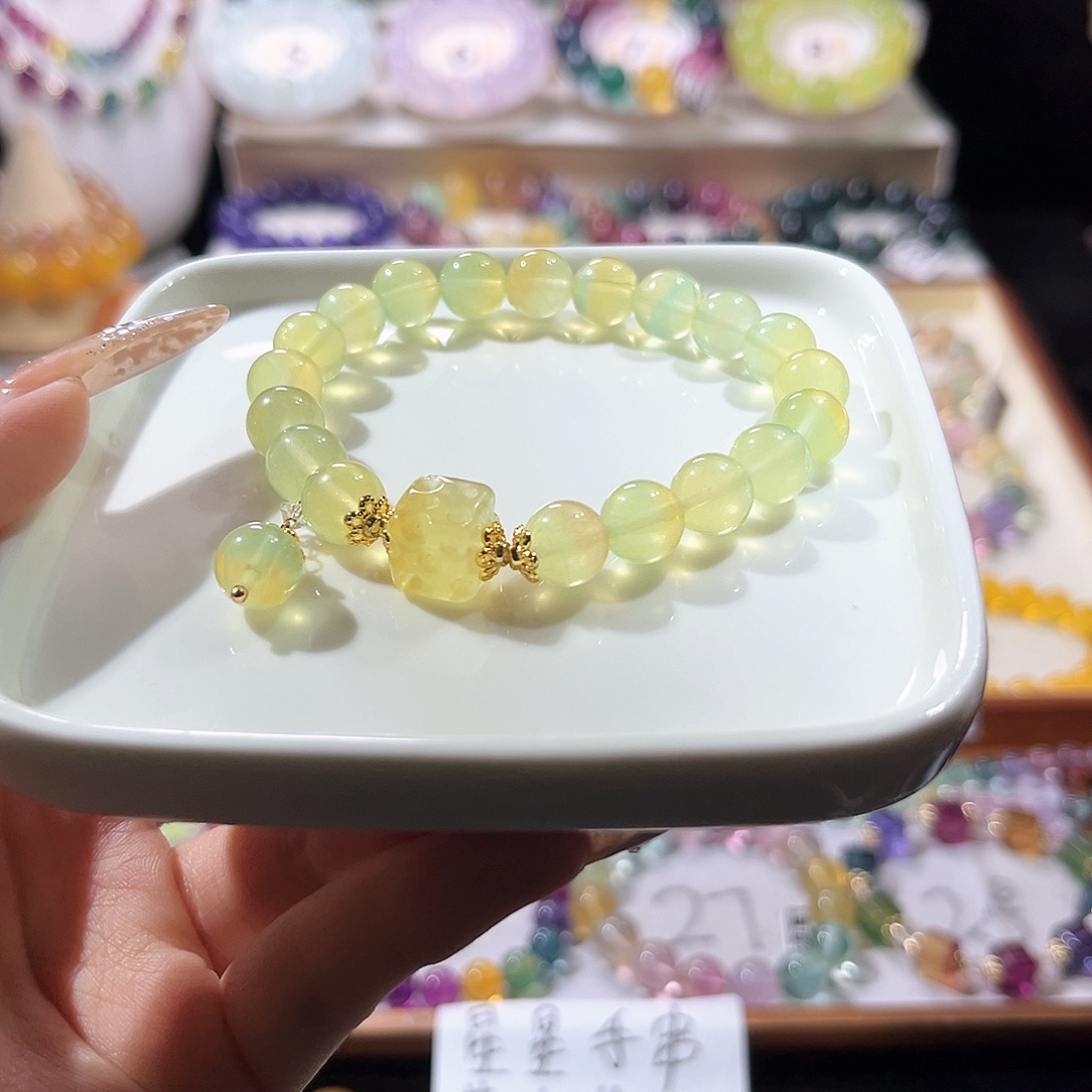 未镶嵌手链萤石哈密瓜