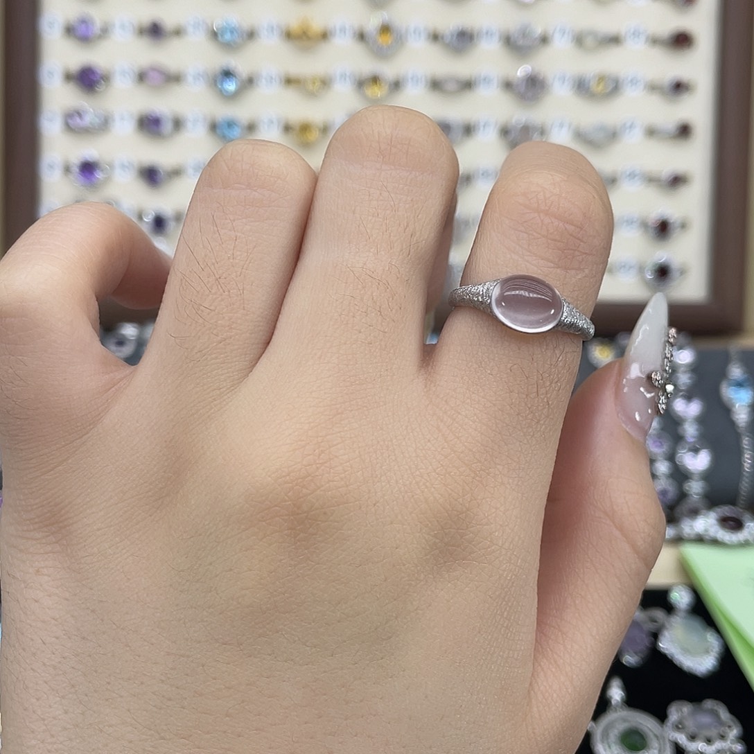 银S925镶嵌芙蓉石戒指