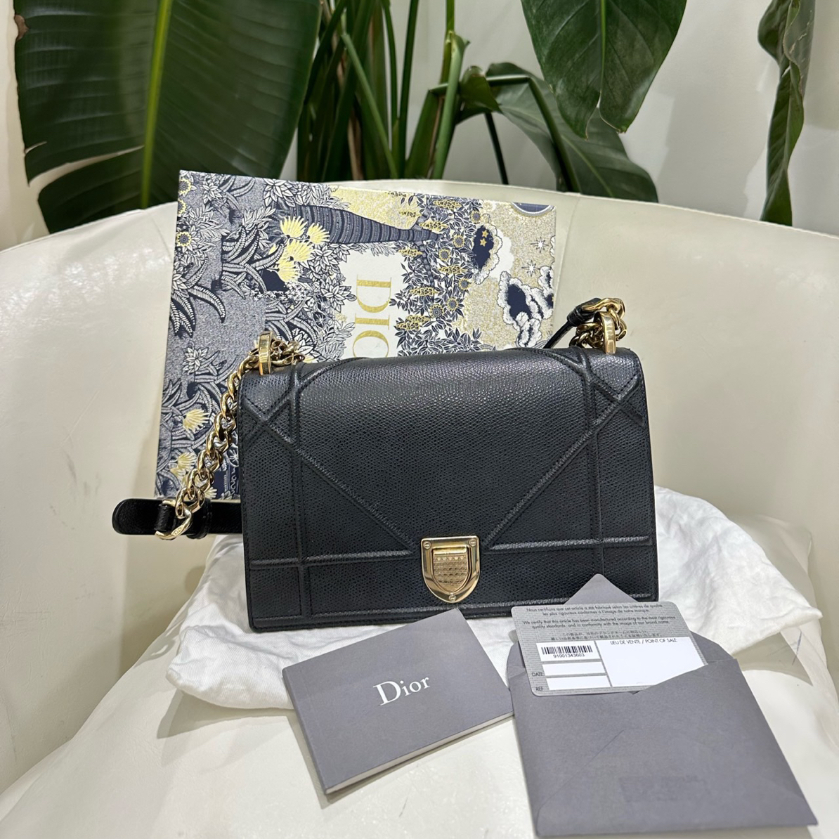95新 DIOR/迪奥 Nama系列盾牌包 粒面牛皮 单肩斜挎包女款黑色 