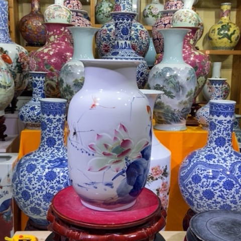 景德镇陶瓷摆件冬瓜瓶