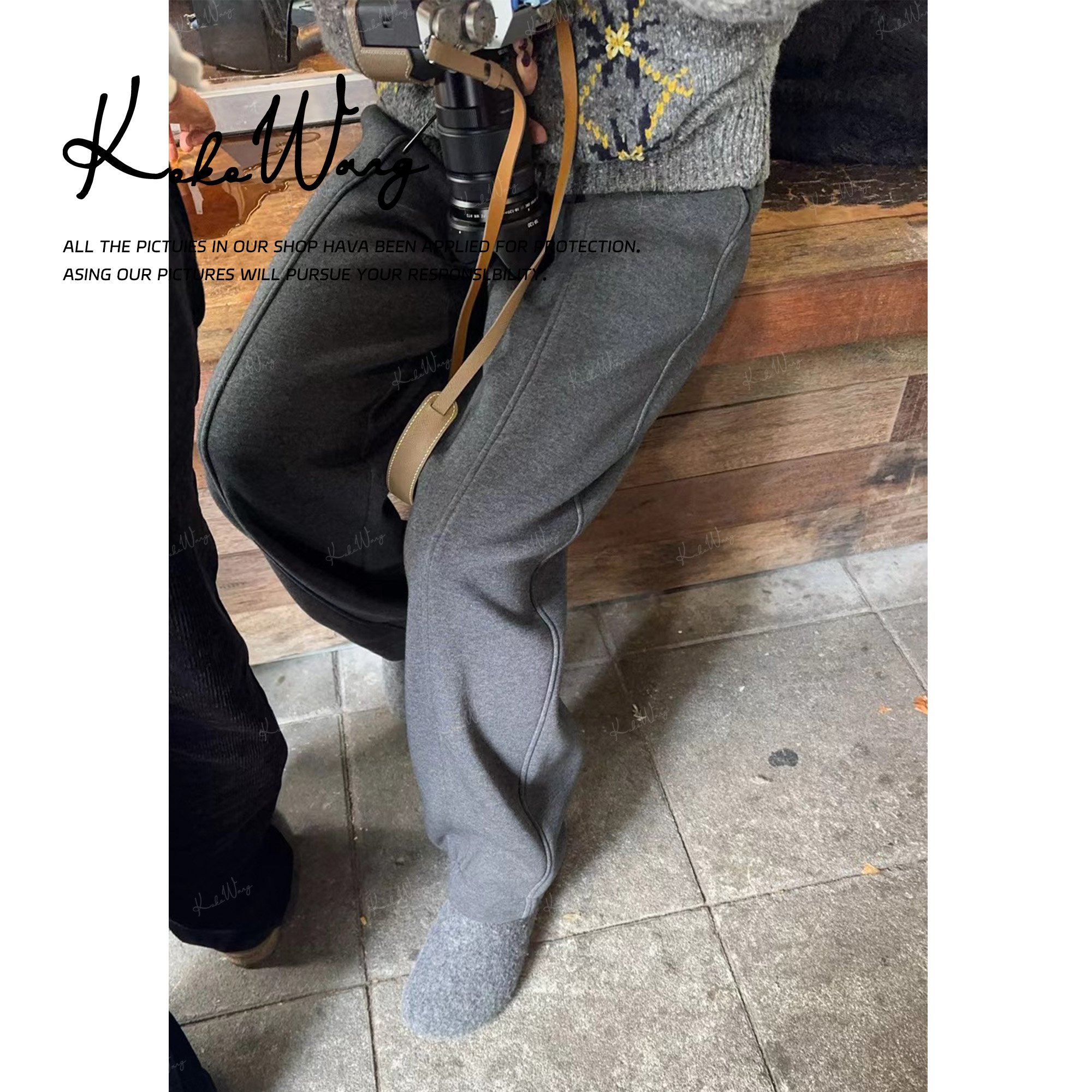 KOKO WANG秋冬新款抽绳立体剪裁显瘦百搭卫裤休闲裤X7795J22K64