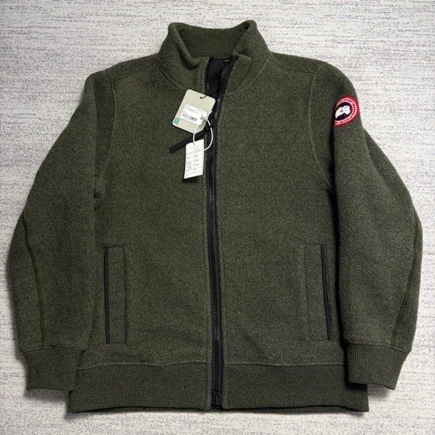 未使用 CANADA GOOSE 加拿大鹅 L 墨绿色Lawson羊毛拉链立领外套