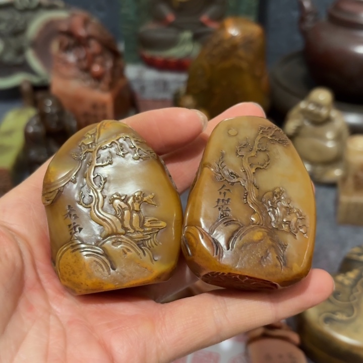 西***隋石材手工艺品摆件包邮
