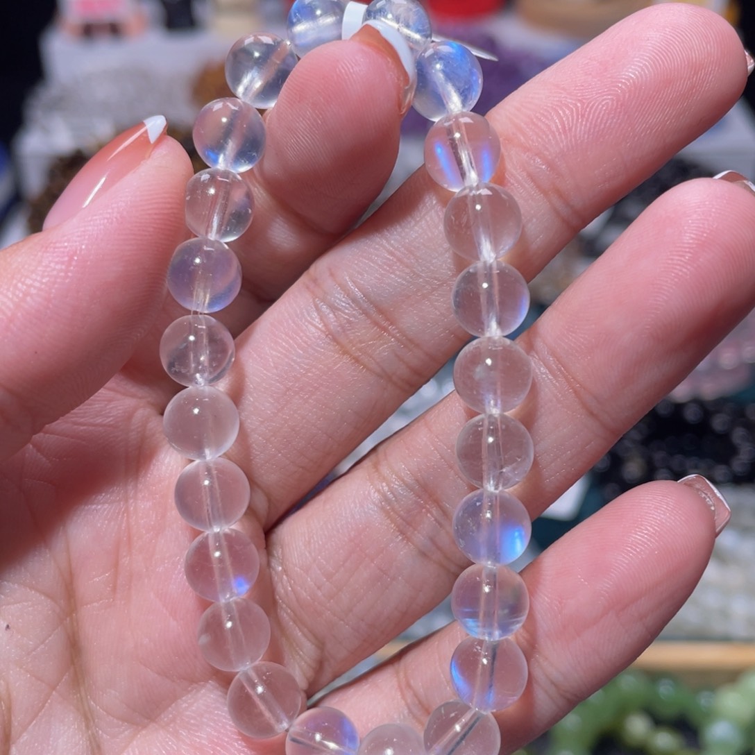 月光石手链未镶嵌兰*草蓝月光手链7.9mm