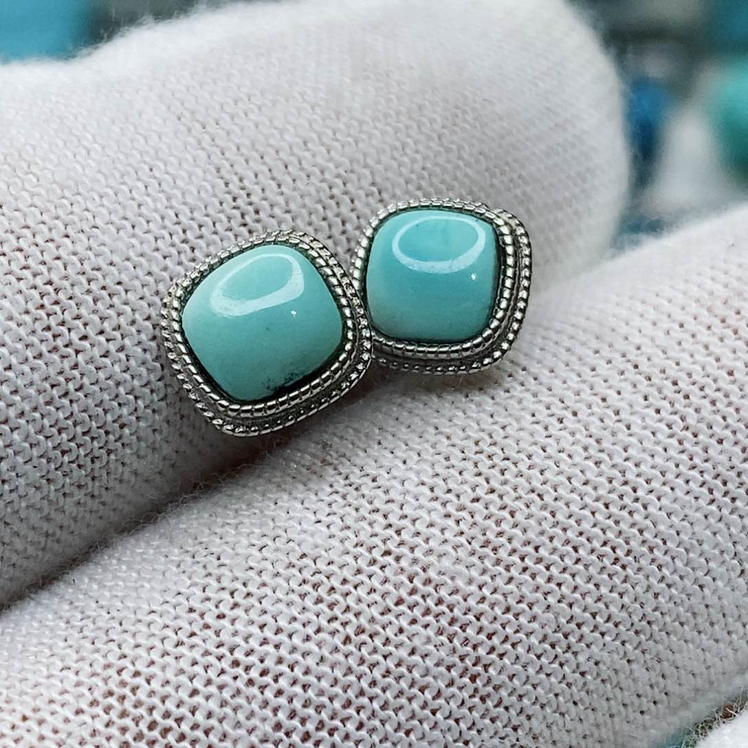 绿松石珠宝奇石银S925镶嵌