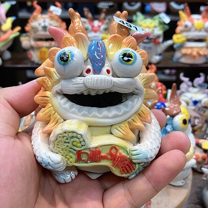 摆件直播间手工抽象陶瓷摆件491