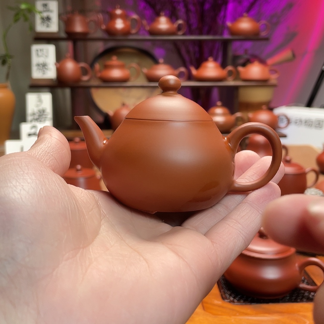 紫砂茶壶天***雨朱泥梨壶