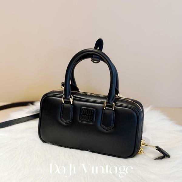 大吉中古/Miumiu缪缪黑金mini保龄球手提斜挎包