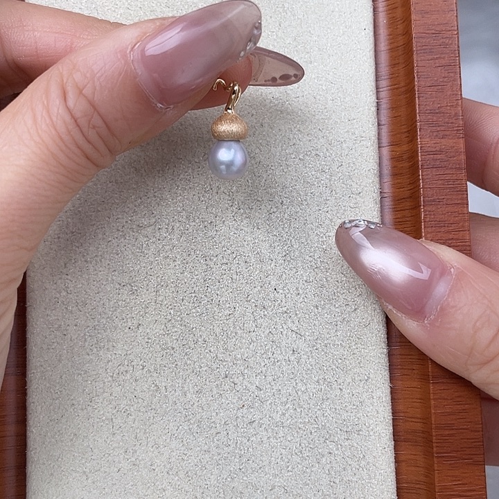 银S925镶嵌海水珍珠吊坠(不含链)