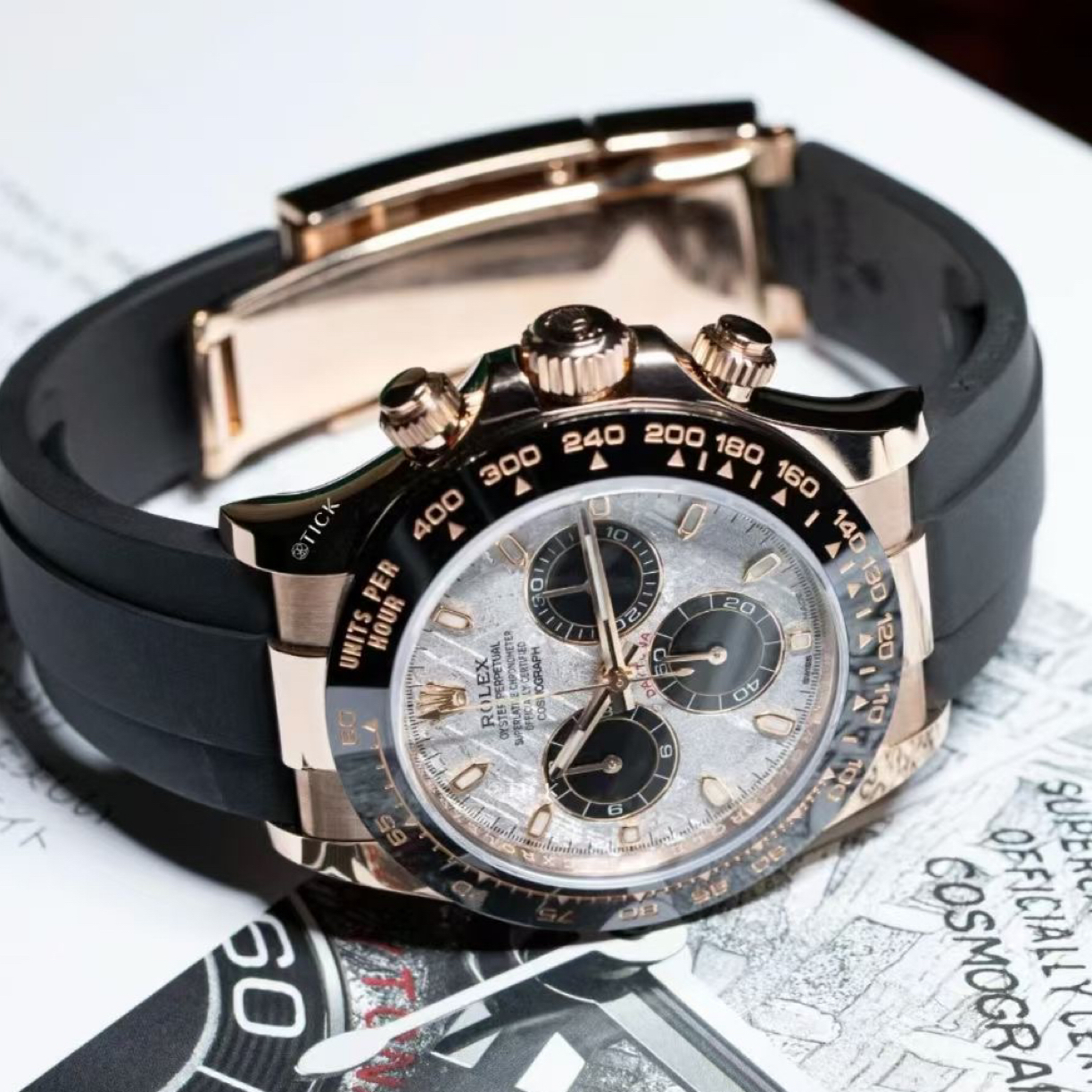 99新 Rolex/劳力士 116515-0055玫瑰金陨石迪 22年贴膜双吊牌