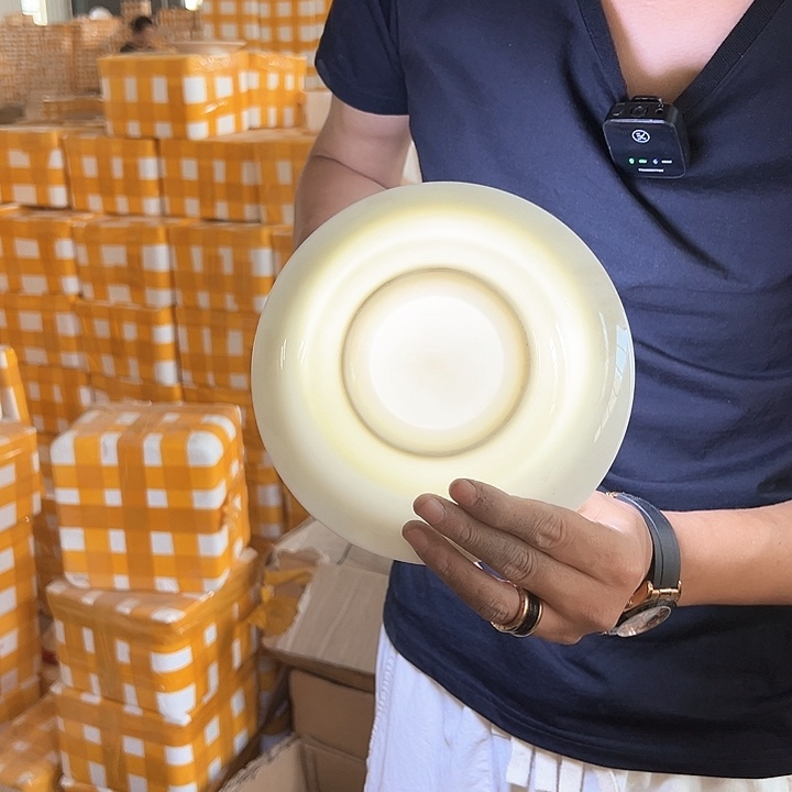 微瑕介意勿拍不退不换  7英寸小草帽骨瓷盘6支