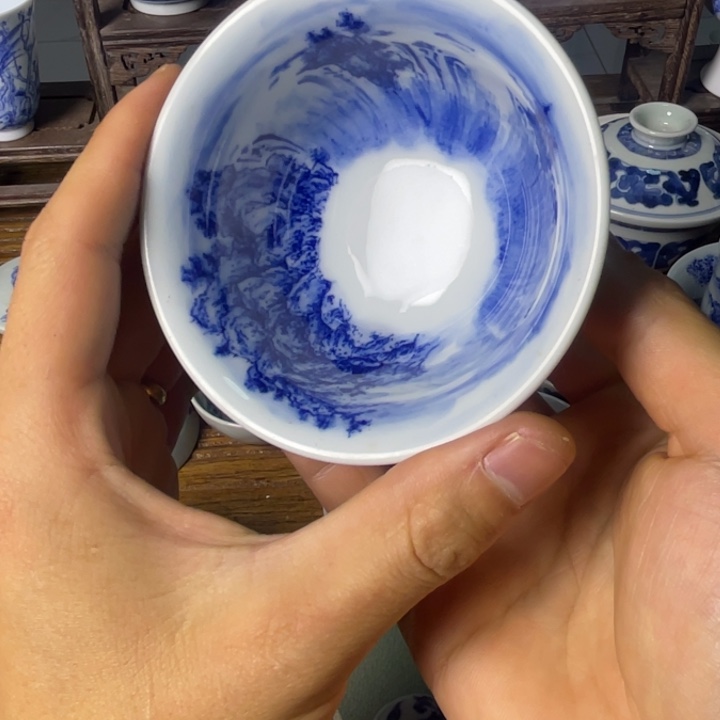 景德镇陶瓷青花主人杯