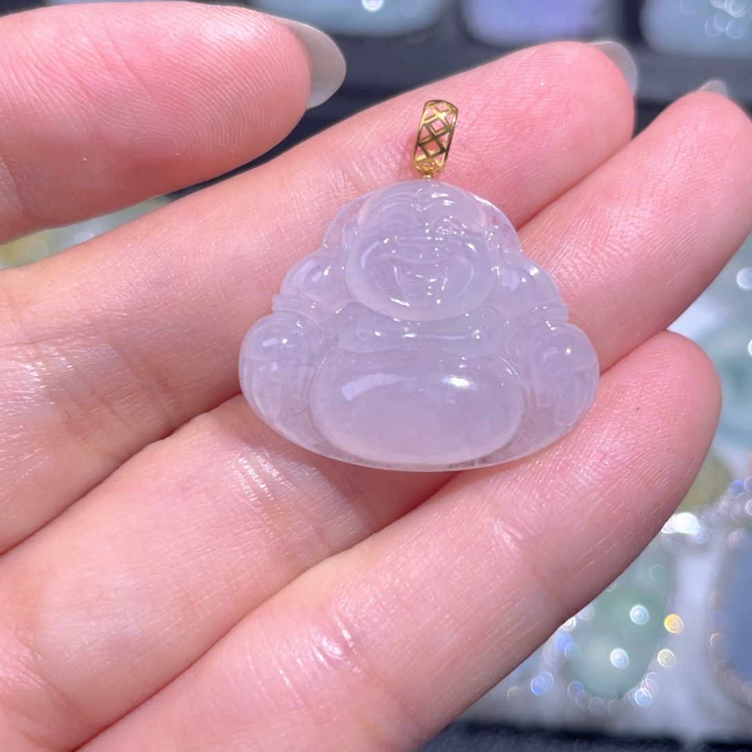 颈饰18K金镶嵌翡翠翡翠