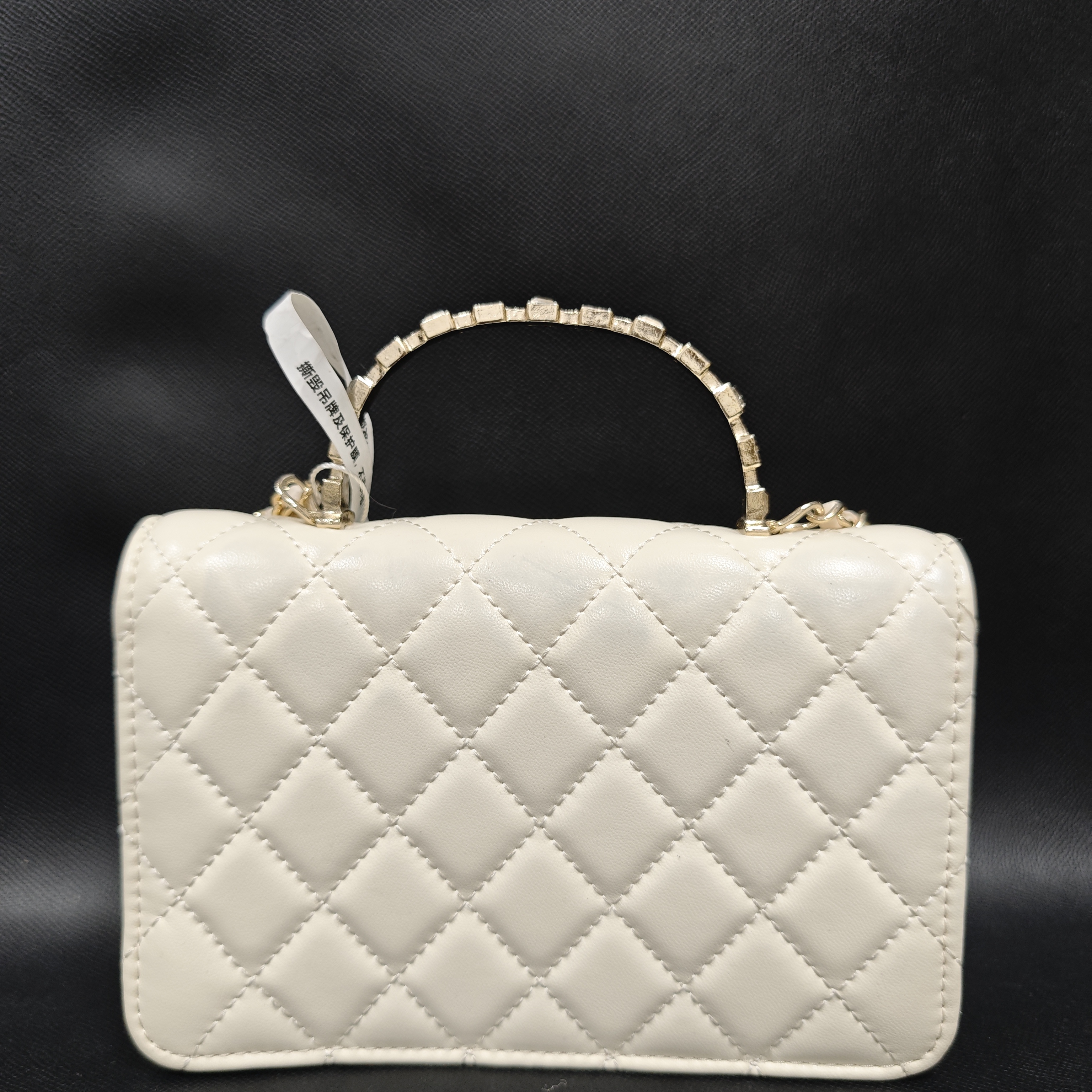 SMVP · 高定奢品 时尚潮流真皮新款女包斜挎包 0280 白色手提 钻