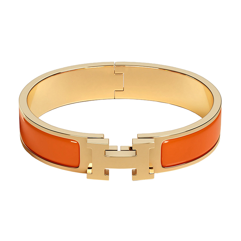 合金手镯 H字母搭扣 Clic 个性H款式 珐琅 手镯 女款HERMES PARIS