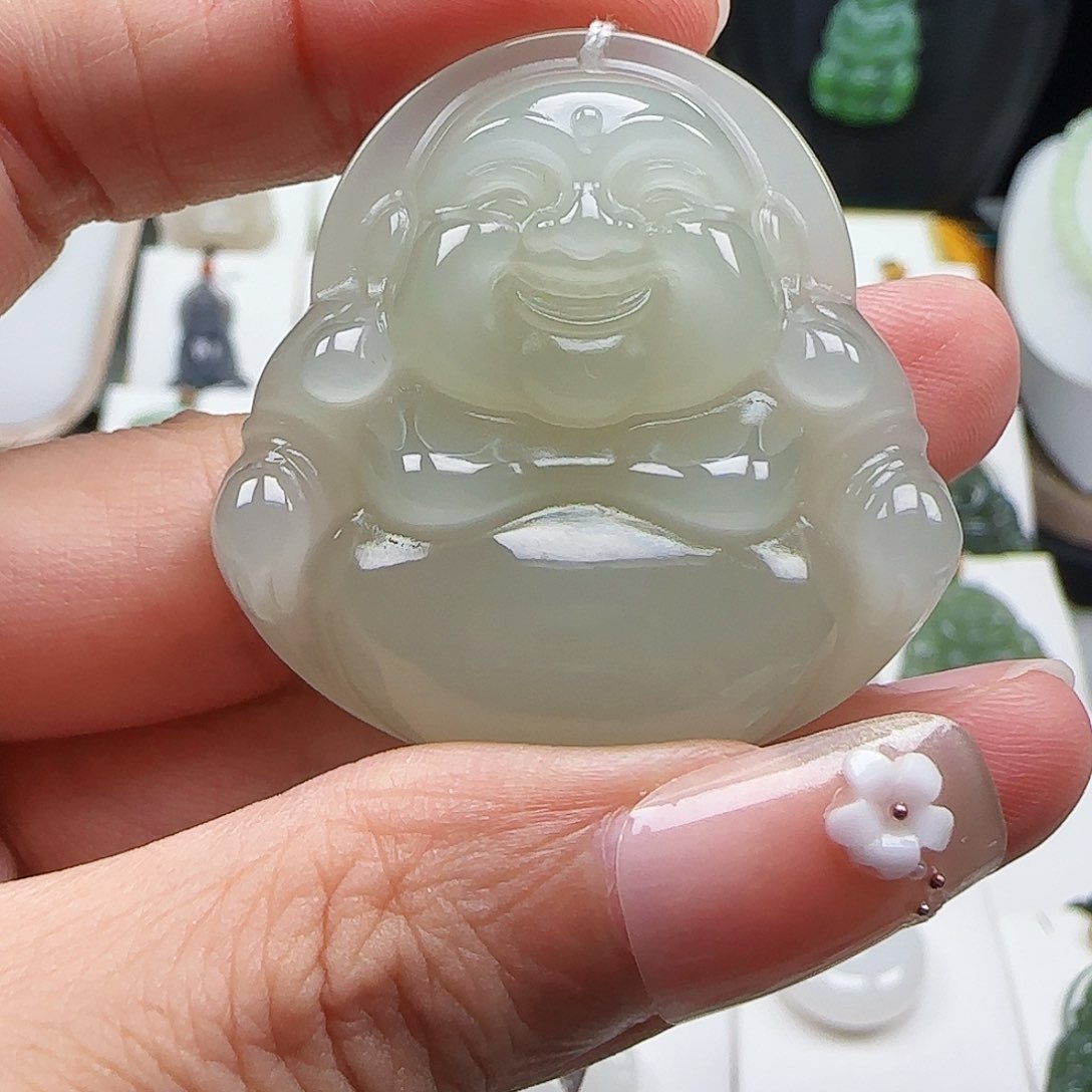 麦***穗和田玉足金镶嵌颈饰40