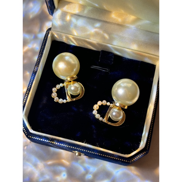 铜合金仿珍珠耳饰 气质小香风贝珠耳环 B0876