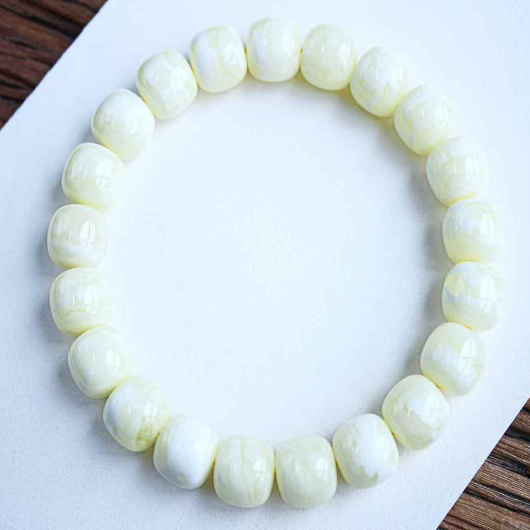 同料10mm白蜡虎皮老型手串，精工全品无暇13.12克