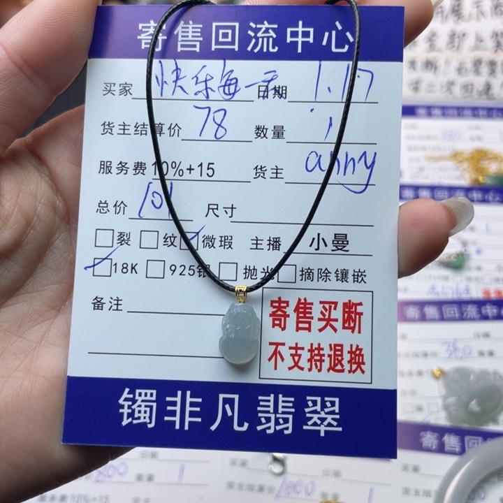 翡翠颈饰18K金镶嵌快***天