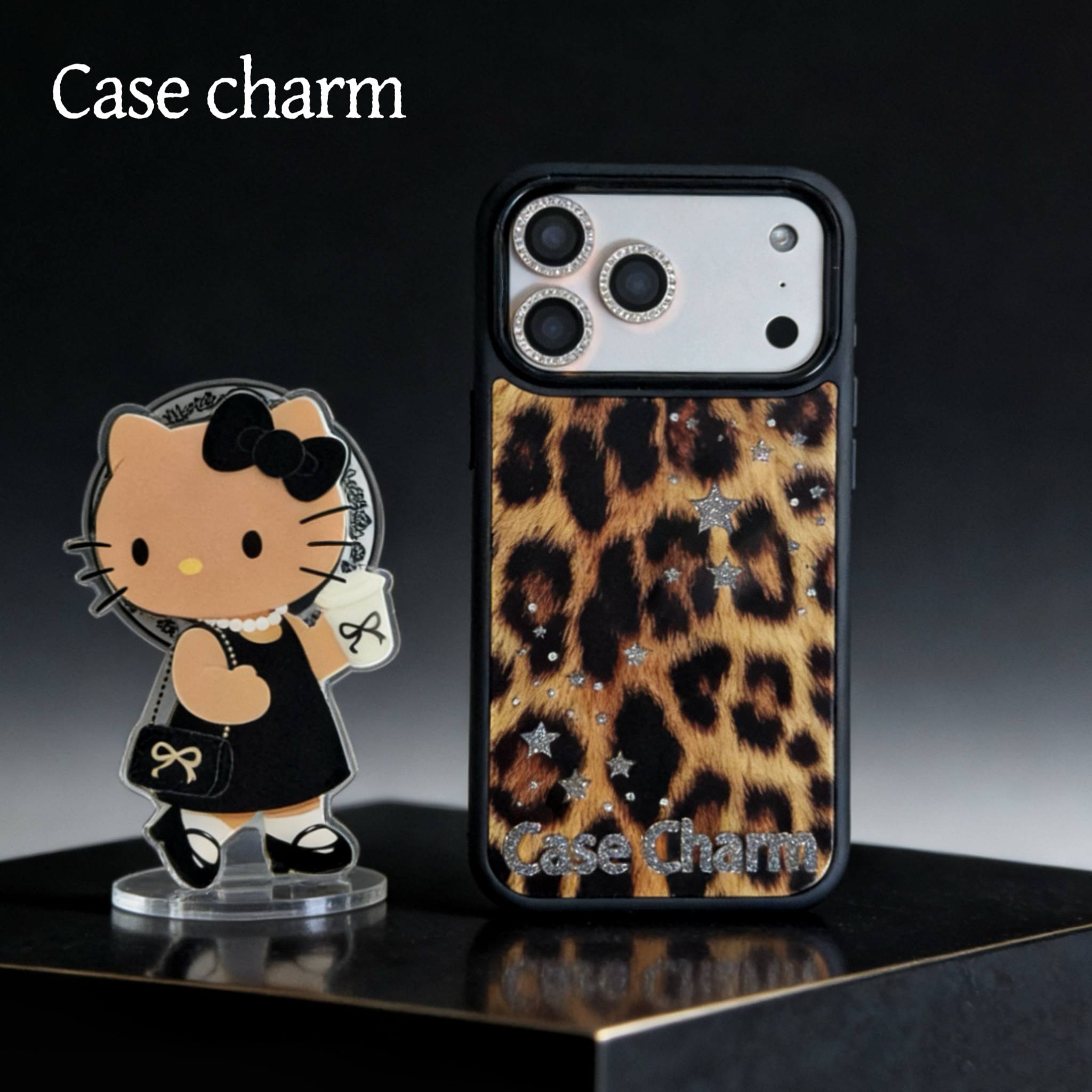 【限定】磁吸镶嵌钻细闪高级感内绒布豹纹系列适用苹果防摔手机壳