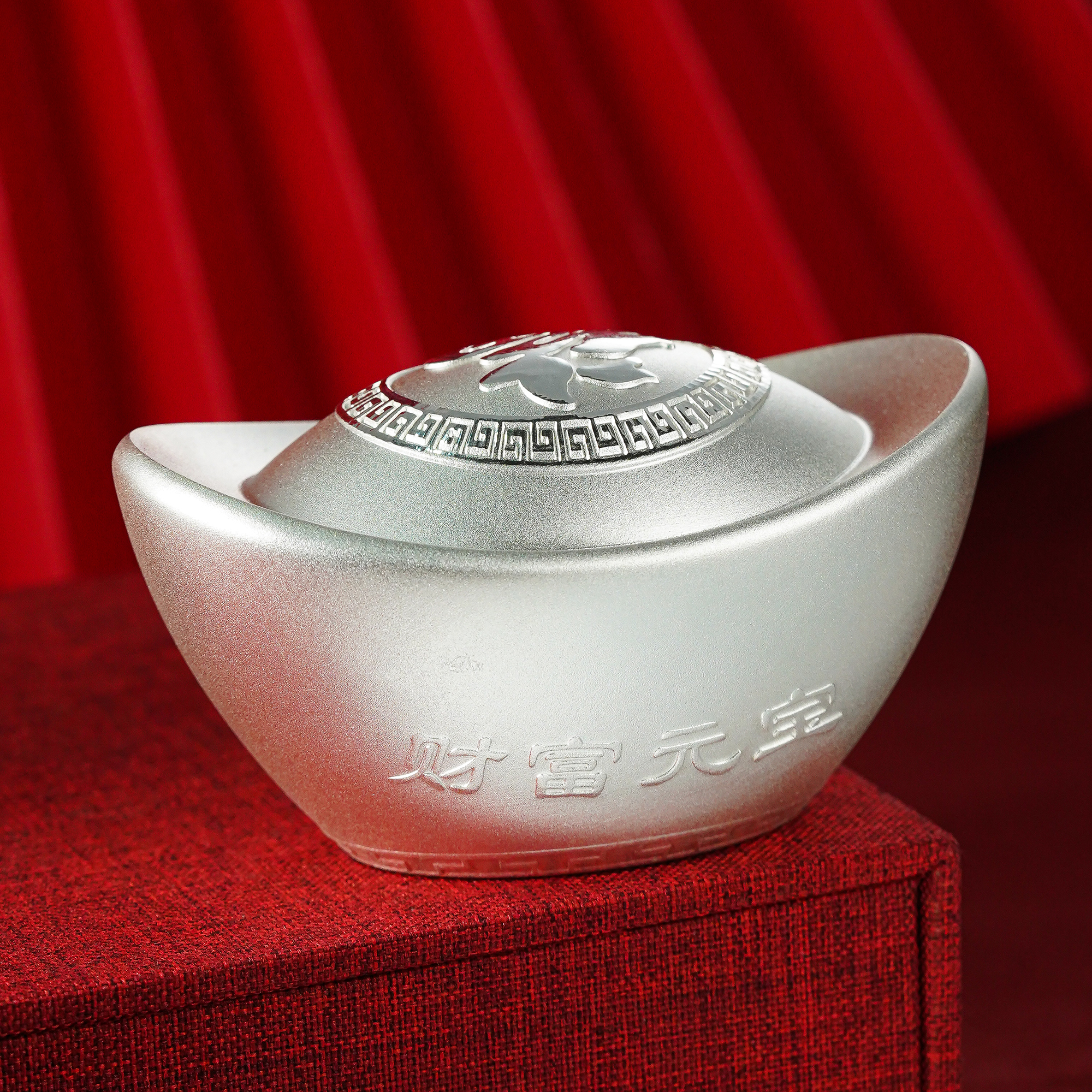 银都 足银银制品 福字银制品摆件500g