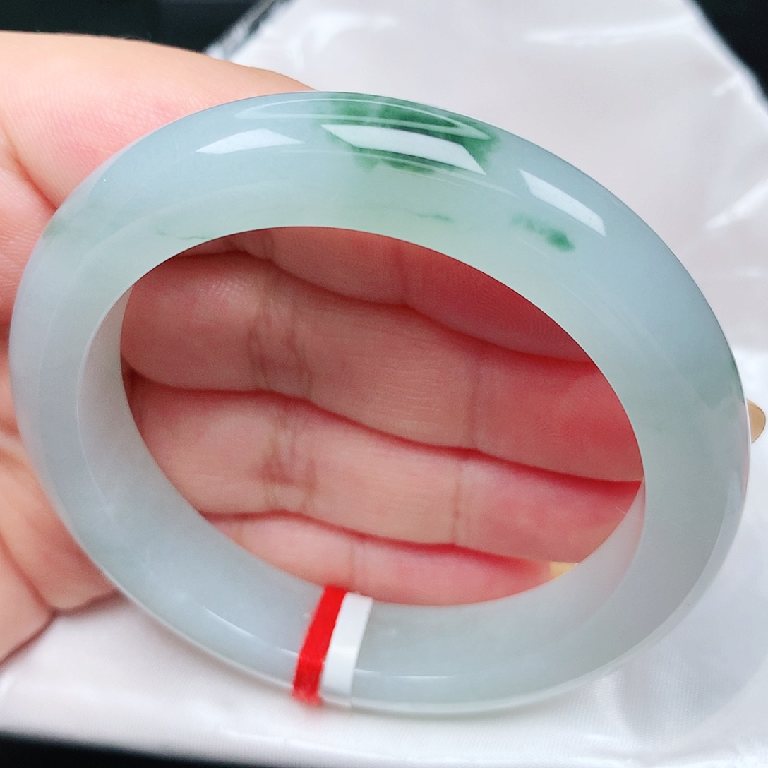 未镶嵌手镯翡翠9冰胶飘花